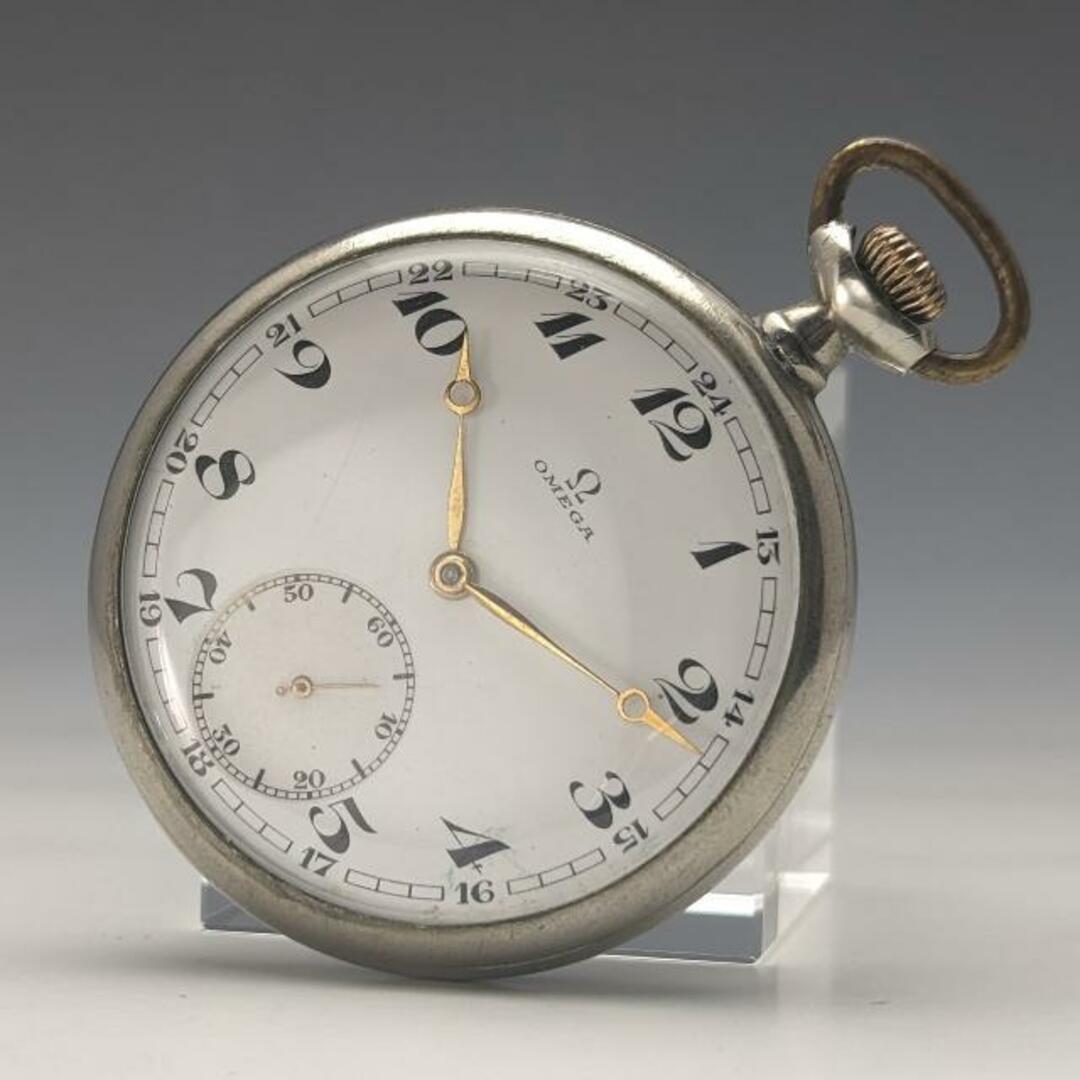 1920年頃 アンティーク オメガ 懐中時計 シルバープレート オープンフェース 訳あり