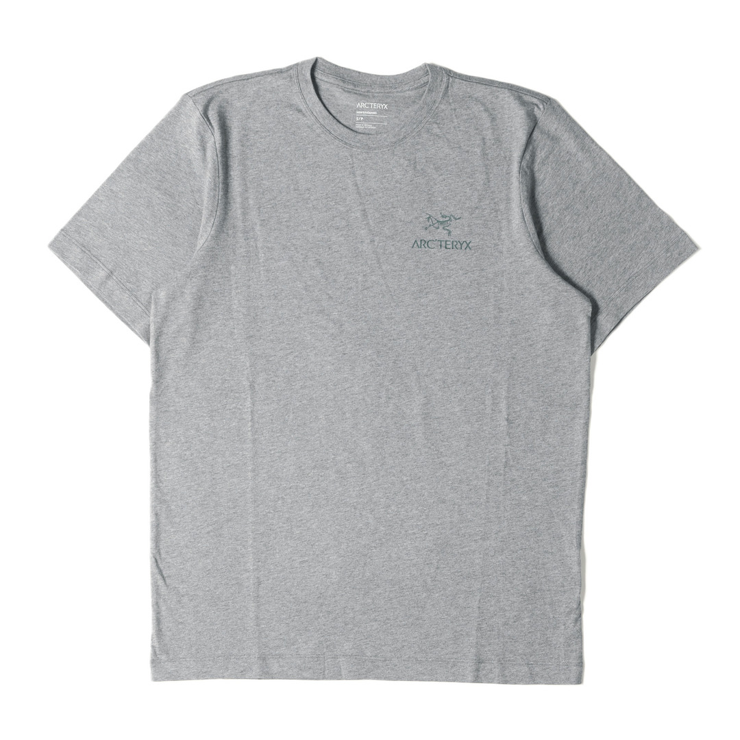 ARC'TERYX アークテリクス Tシャツ サイズ:S 21SS エンブレム ロゴ アイコン プリント クルーネック 半袖 Tシャツ Emblem T Shirt SS 24026 グレー トップス カットソー シンプル ワンポイント アウトドア カジュアル ブランド 【メンズ】