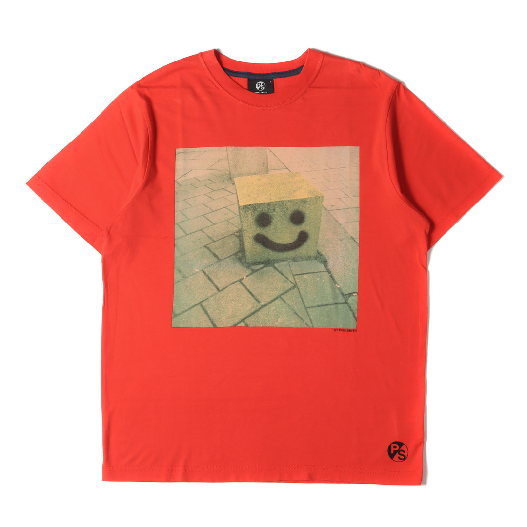 Paul Smith(ポールスミス)のPaul Smith ポールスミス Tシャツ サイズ:L 近年モデル スマイリー プリント クルーネック 半袖 Tシャツ SMILEY PRINT T-SHIRTS 262537 011R PS レッド 赤 トップス カットソー カジュアル ブランド【メンズ】【中古】 メンズのトップス(Tシャツ/カットソー(半袖/袖なし))の商品写真