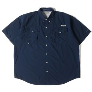 コロンビア(Columbia)のColumbia コロンビア シャツ PFG ナイロン 半袖 シャツ バハマ フィッシングシャツ FM7047 ネイビー 紺 トップス カットソー アウトドア ブランド【メンズ】【中古】(シャツ)