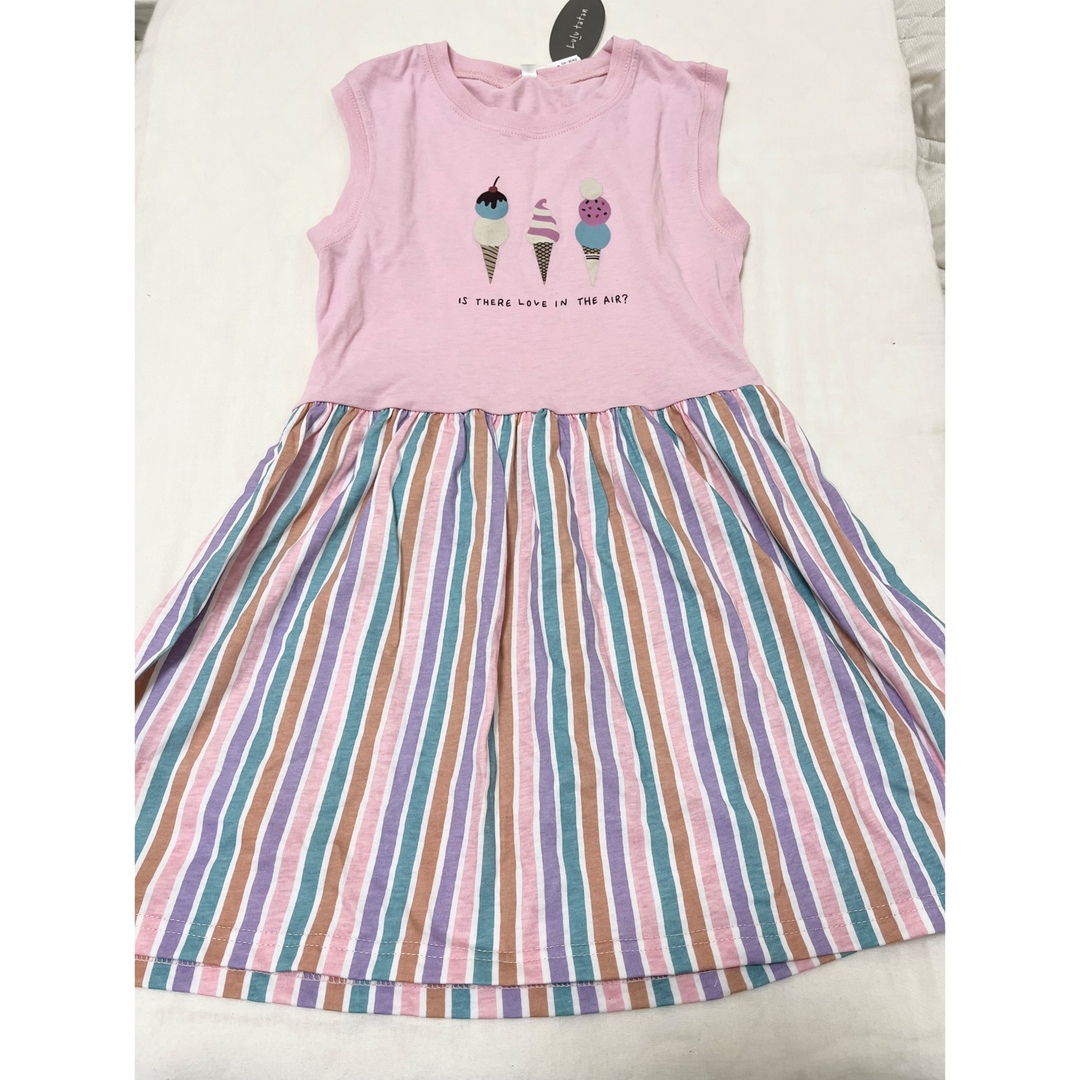 新品 カラフル ワンピース 130 キッズ/ベビー/マタニティのキッズ服女の子用(90cm~)(ワンピース)の商品写真