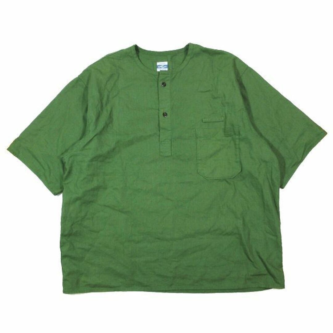 other(アザー)の美品 ARMY TWILL アーミーツイル ヘンリーシャツ ノーカラー L 緑 メンズのトップス(シャツ)の商品写真