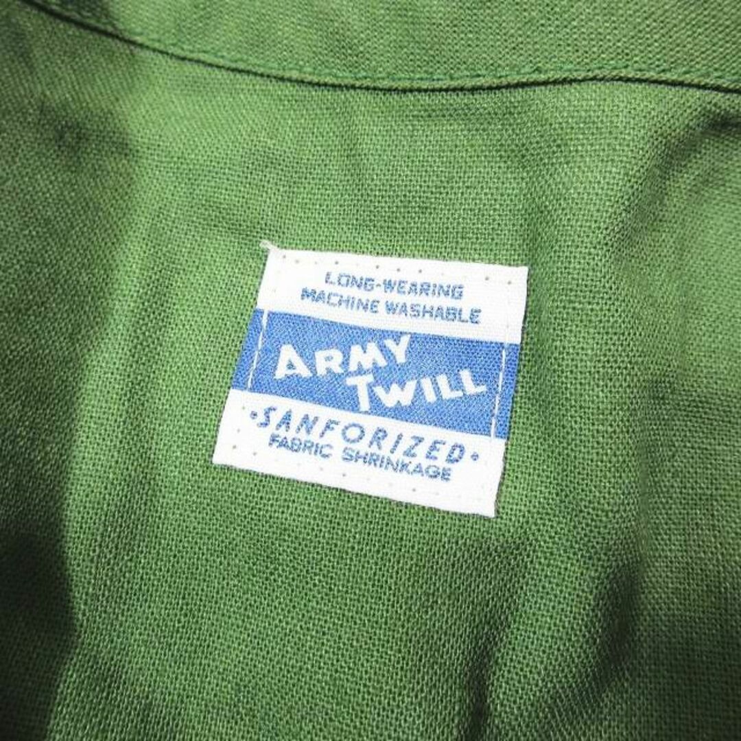 other(アザー)の美品 ARMY TWILL アーミーツイル ヘンリーシャツ ノーカラー L 緑 メンズのトップス(シャツ)の商品写真