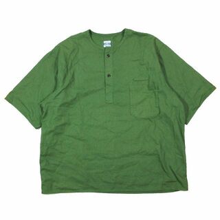 アザー(other)の美品 ARMY TWILL アーミーツイル ヘンリーシャツ ノーカラー L 緑(シャツ)