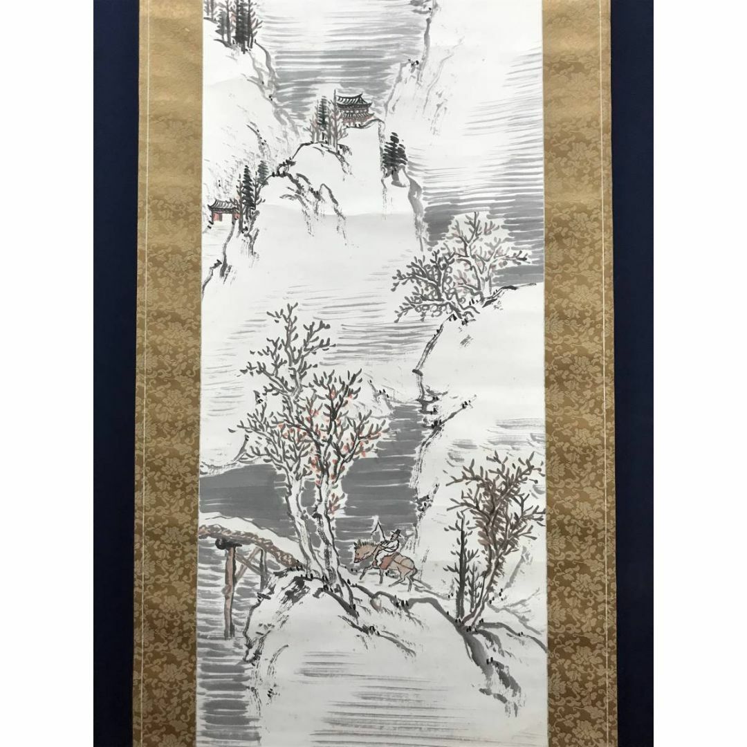 真作/井上石邨/雪景山水画賛/桐極箱付/布袋屋掛軸HC-946 (真作 真作/井上石邨/雪景山水画賛/桐極箱付/布袋屋掛軸HC-946 (真作