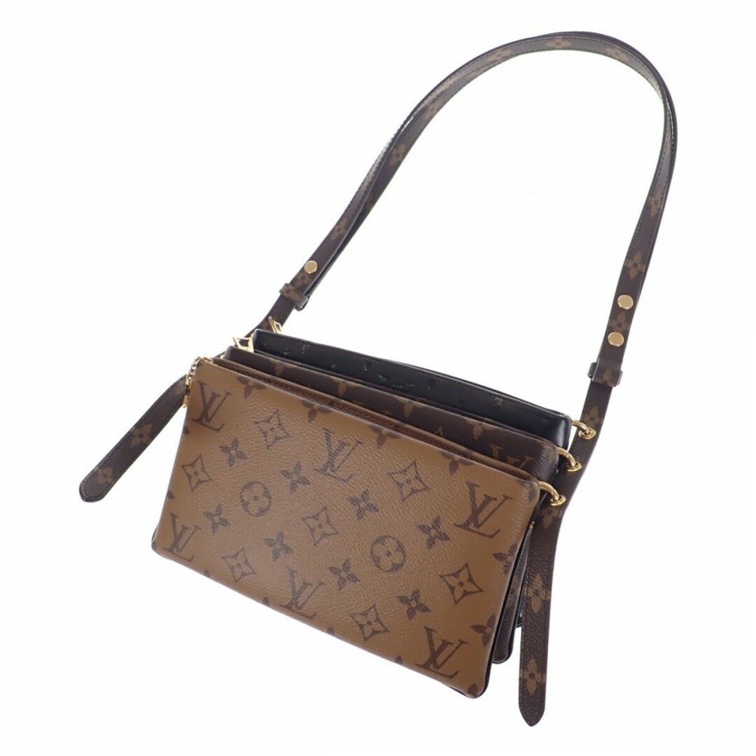 【ABランク】LOUIS VUITTON ルイヴィトン モノグラム・リバース ポシェット・LV3 ショルダーバッグ ポーチ M45412 ラムスキン ブラック【ISEYA】