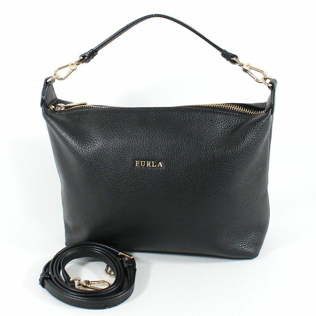 【極美品】FURLA 2way ショルダーバッグ ハンドバッグ レザー ブラック