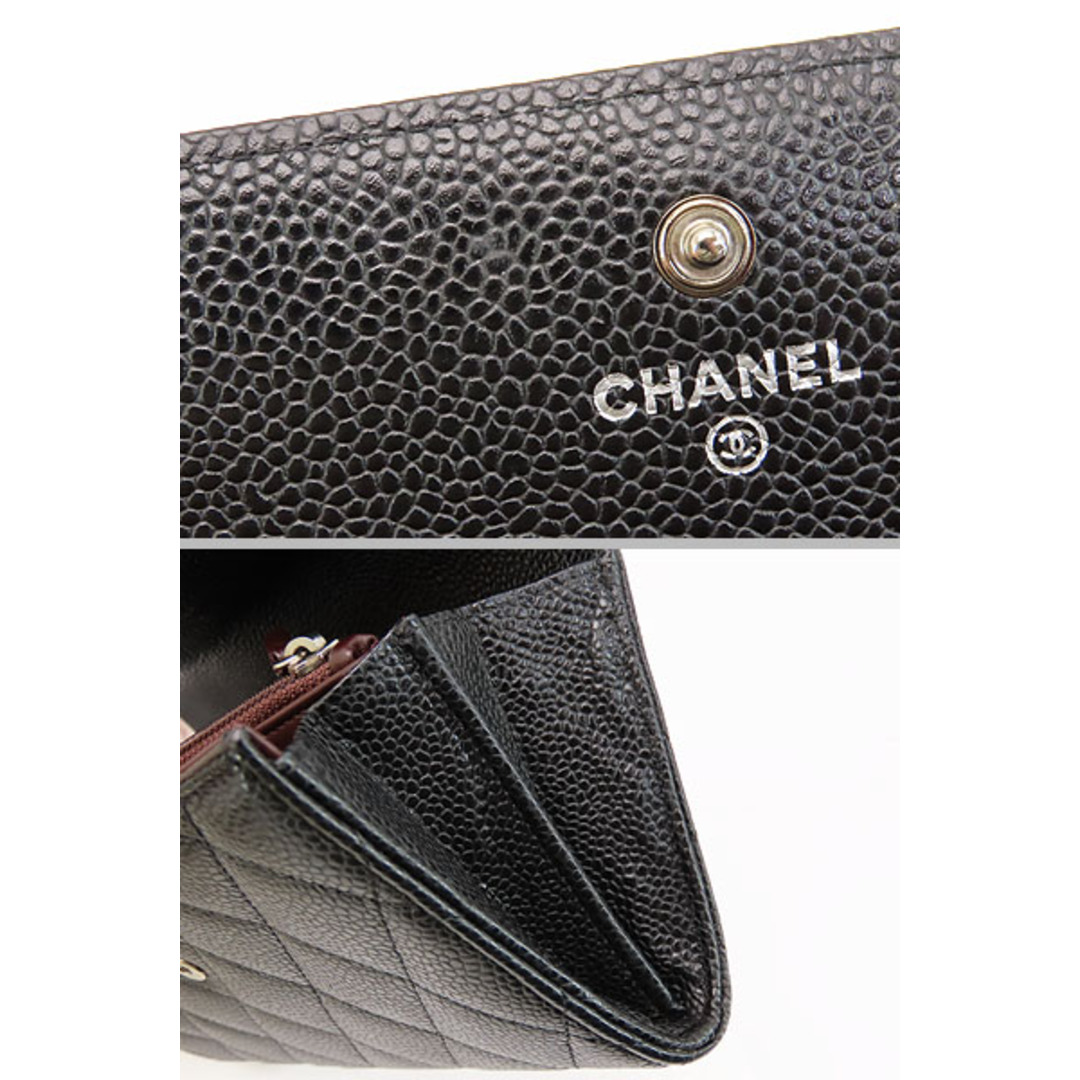 CHANEL(シャネル)の超美品シャネルマトラッセココマークキャビアスキン二つ折り長財布ブラッ レディースのファッション小物(財布)の商品写真