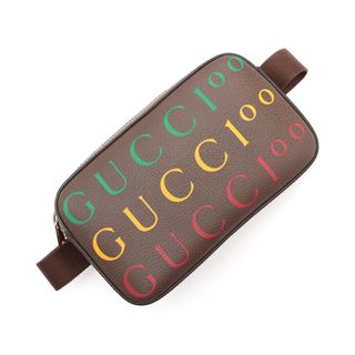 グッチ(Gucci)のグッチ 100周年記念モデル レザー  ブラウン ユニセックス ウエストバ(ボディバッグ/ウエストポーチ)