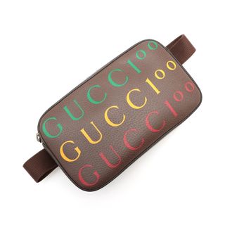 グッチ(Gucci)のグッチ 100周年記念モデル レザー  ブラウン ユニセックス ウエストバ(ボディバッグ/ウエストポーチ)