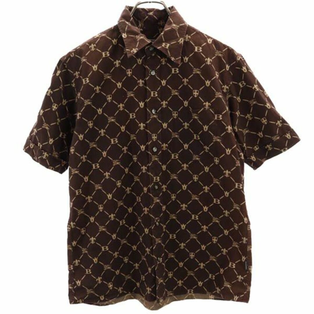 BURBERRY BLACK LABEL - バーバリーブラックレーベル 総柄 半袖 シャツ