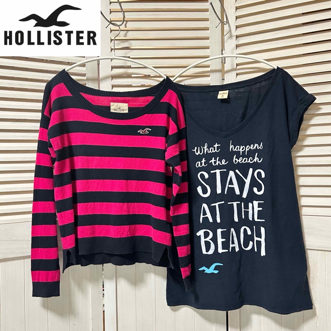 Hollister ホリスター　薄手ニット　半袖Tシャツ　2点セット | フリマアプリ ラクマ