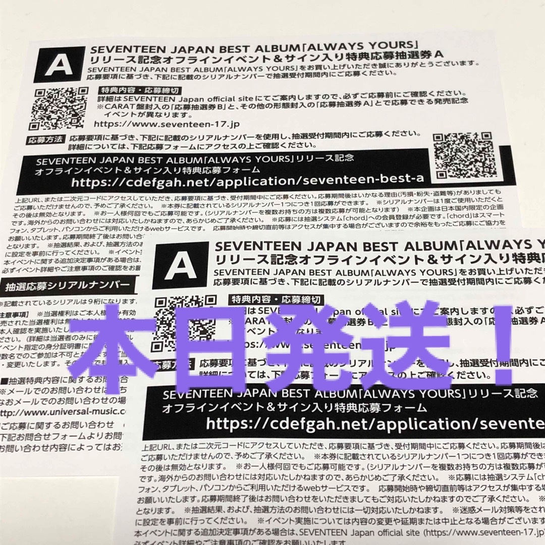 本日発送!seventeen セブチ シリアル 10枚 - ミュージシャン