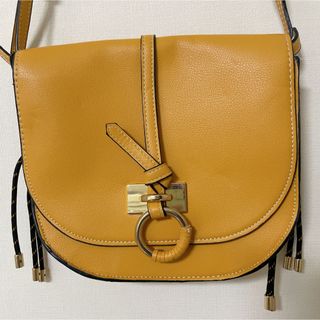 ザラ(ZARA)のZARA セミサークル型クロスボディバッグ　マスタードイエロー(ショルダーバッグ)