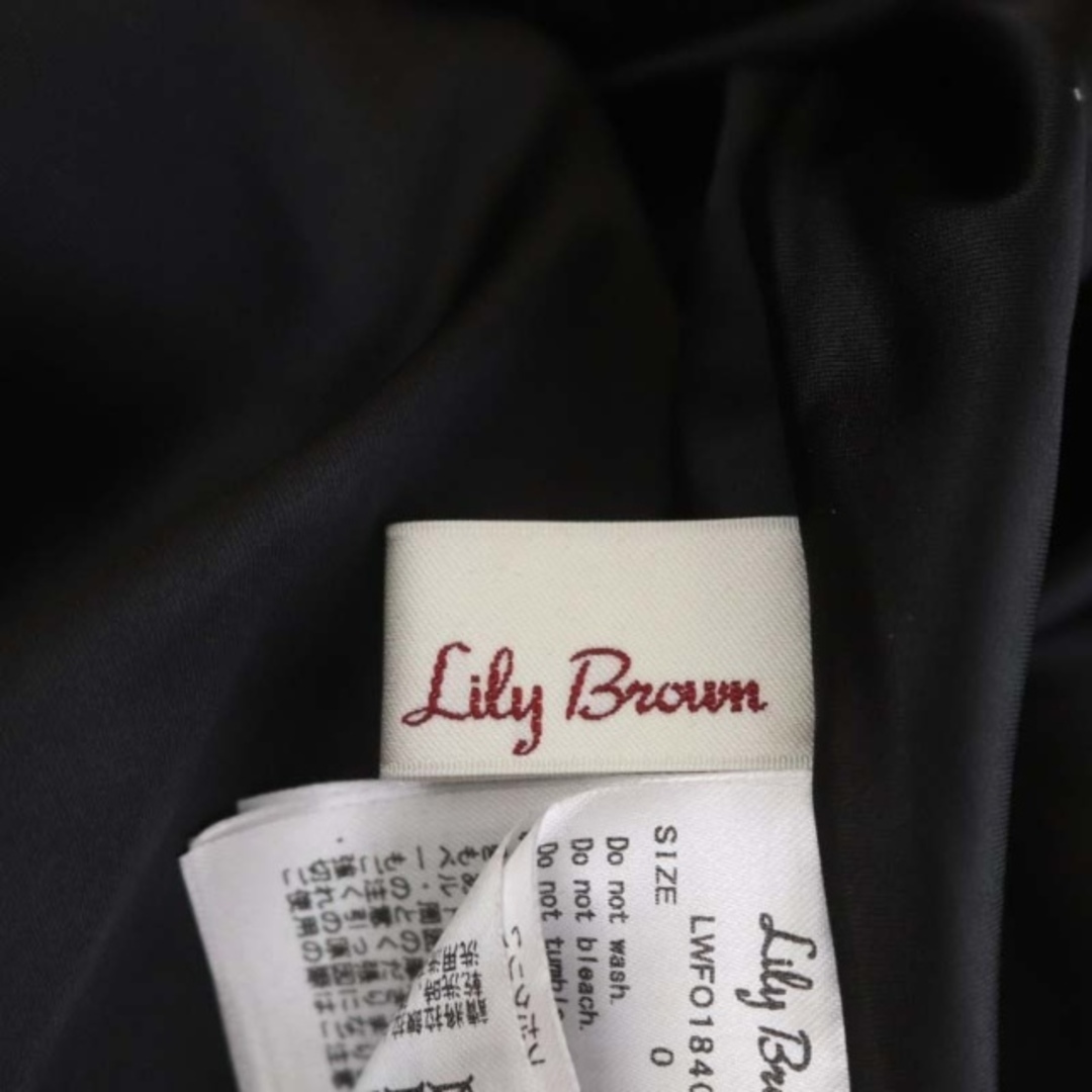 Lily Brown(リリーブラウン)のリリーブラウン フロッキーレースワンピース 膝丈 五分袖 シアー 0 黒 レディースのワンピース(ひざ丈ワンピース)の商品写真