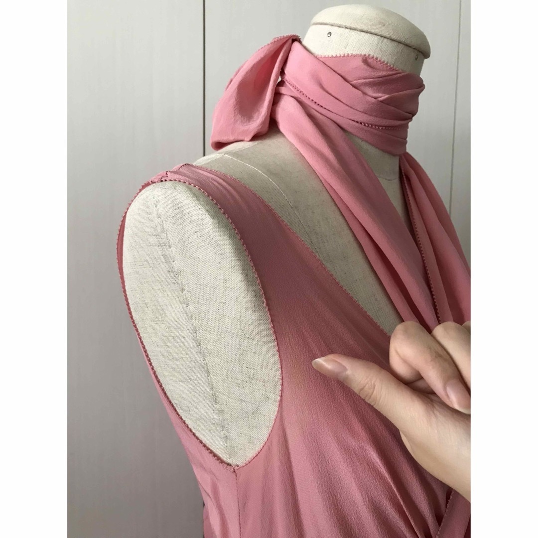 PRADA プラダ　シルク　ドレス　プリーツ　ワンピース　ピンク　イタリア製