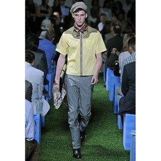 PRADA ss12 パイピングウエスタンシャツ(シャツ)