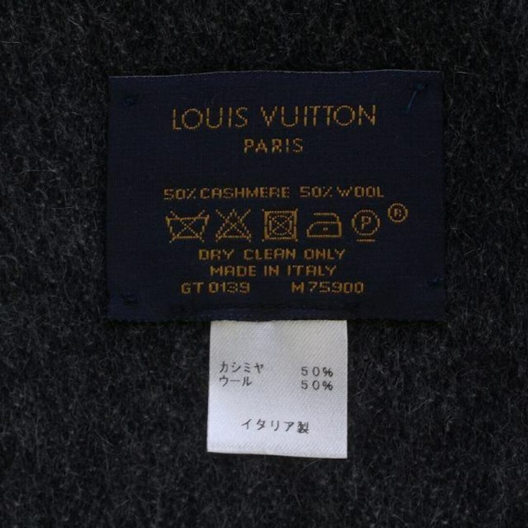 ルイヴィトン LOUIS VUITTON エシャルプ モノグラム M75900 モノグラム グラディエント マフラー カシミヤ グレー グレー×ブラック