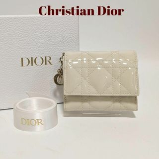 未使用に近い】Diorディオール ロータスウォレット カナージュ ミニ財布-