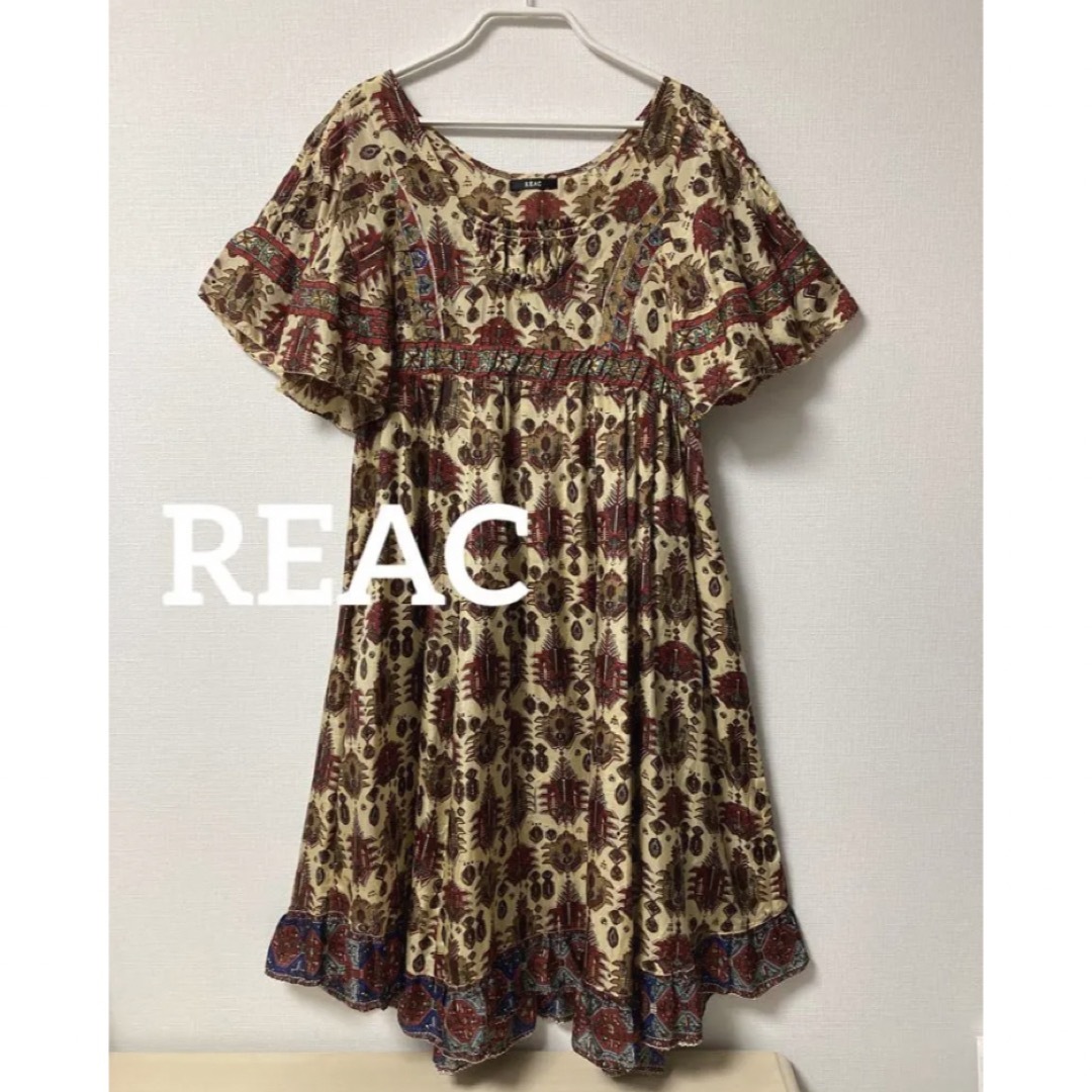 【 REAC 】レアック 柄 シルク ワンピース フリル | フリマアプリ ラクマ 【 REAC 】レアック 柄 シルク ワンピース フリル