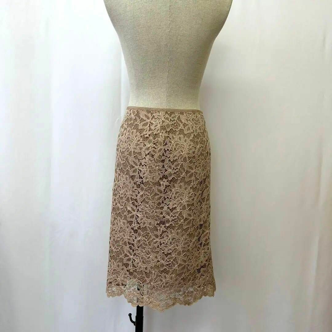 UNITED ARROWS(ユナイテッドアローズ)のUNITED ARROWS 総レースタイト膝丈スカート　size S レディースのスカート(ひざ丈スカート)の商品写真