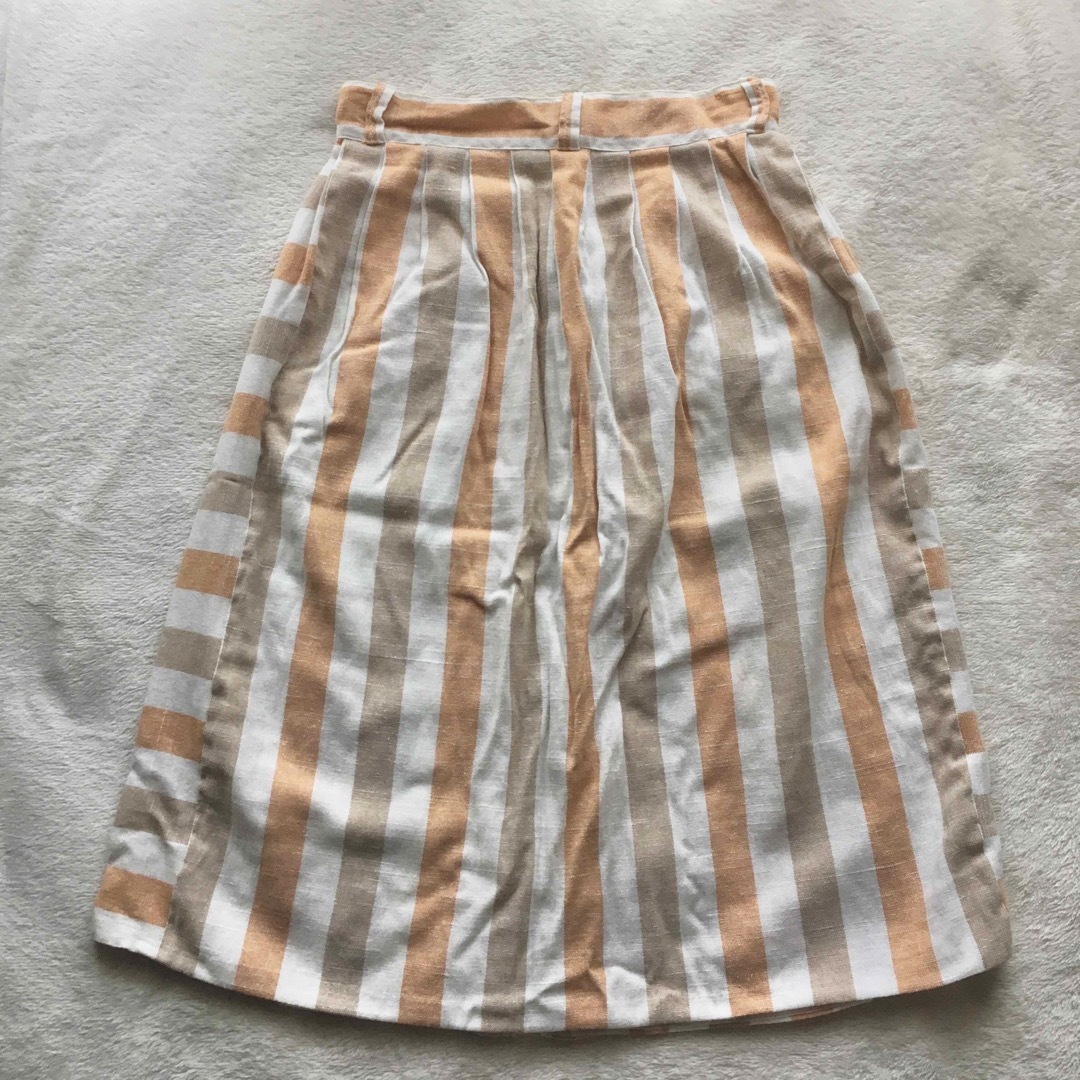 古着 ストライプ ロングスカート F レディースのスカート(ひざ丈スカート)の商品写真