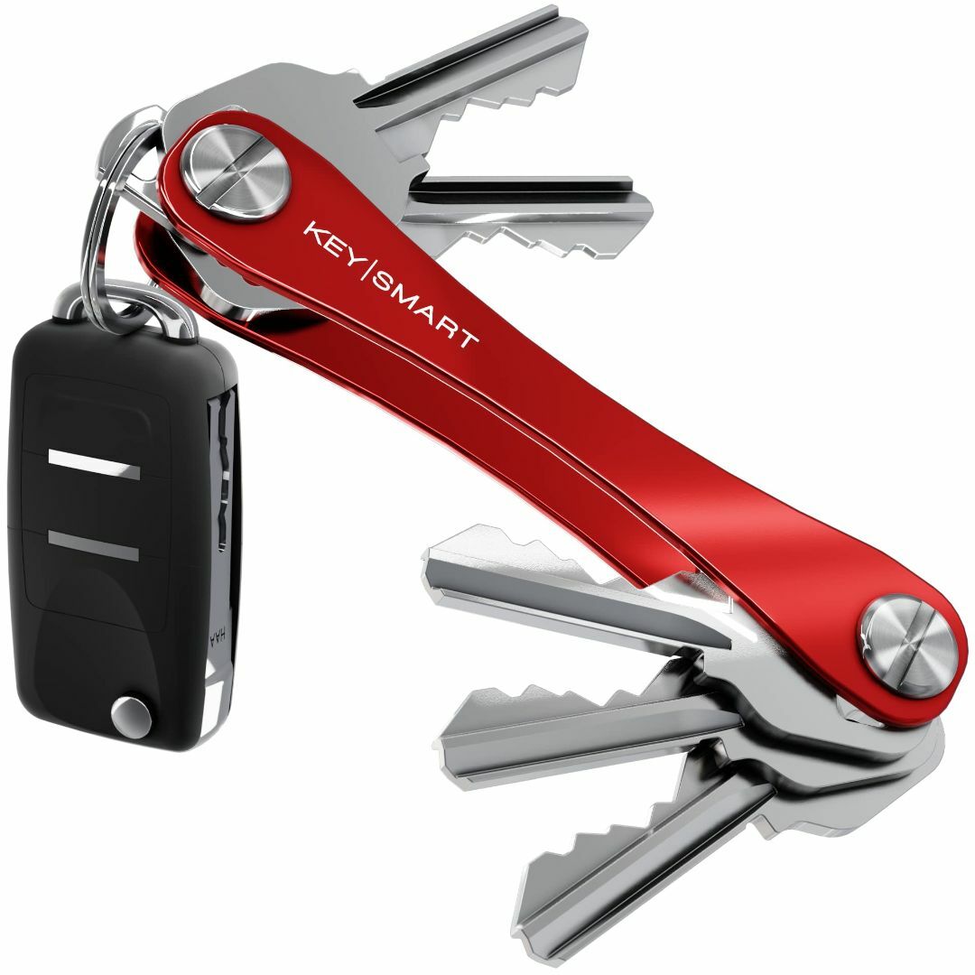 【色: レッド】KeySmart キースマート コンパクト キー オーガナイザー