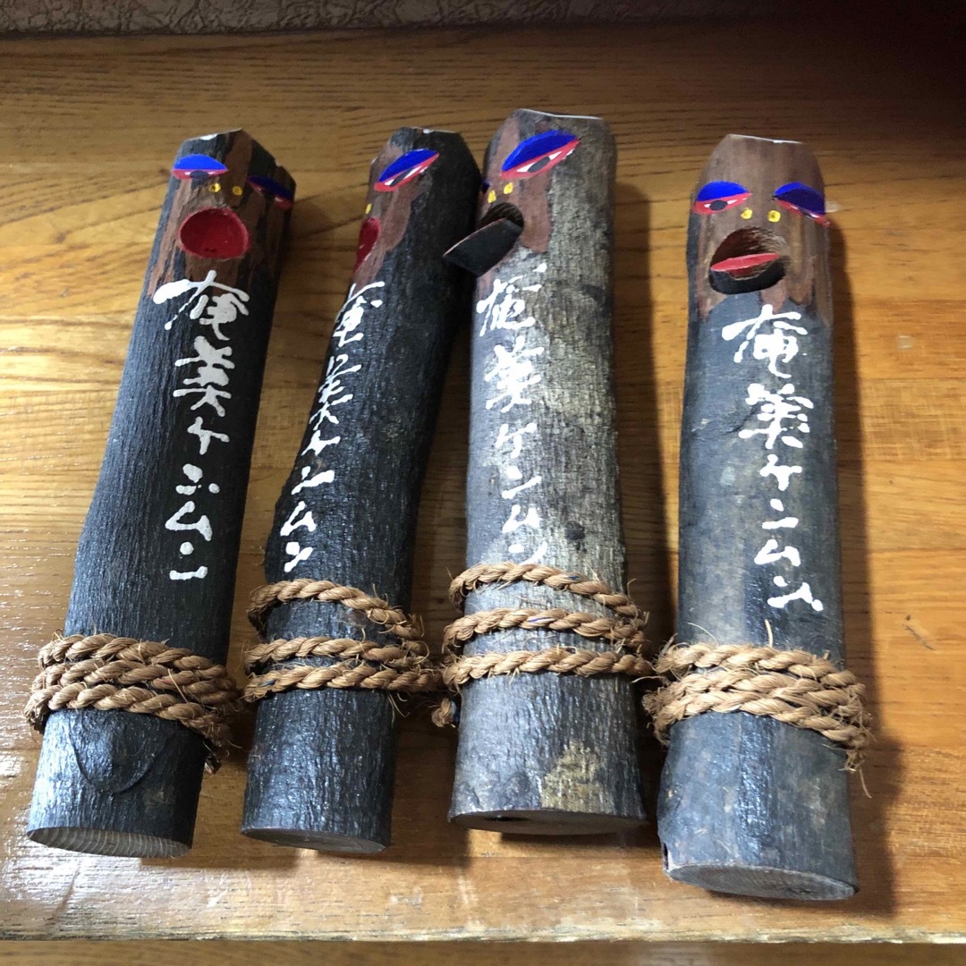 奄美ケンムン　置物　木製　4個セット 2