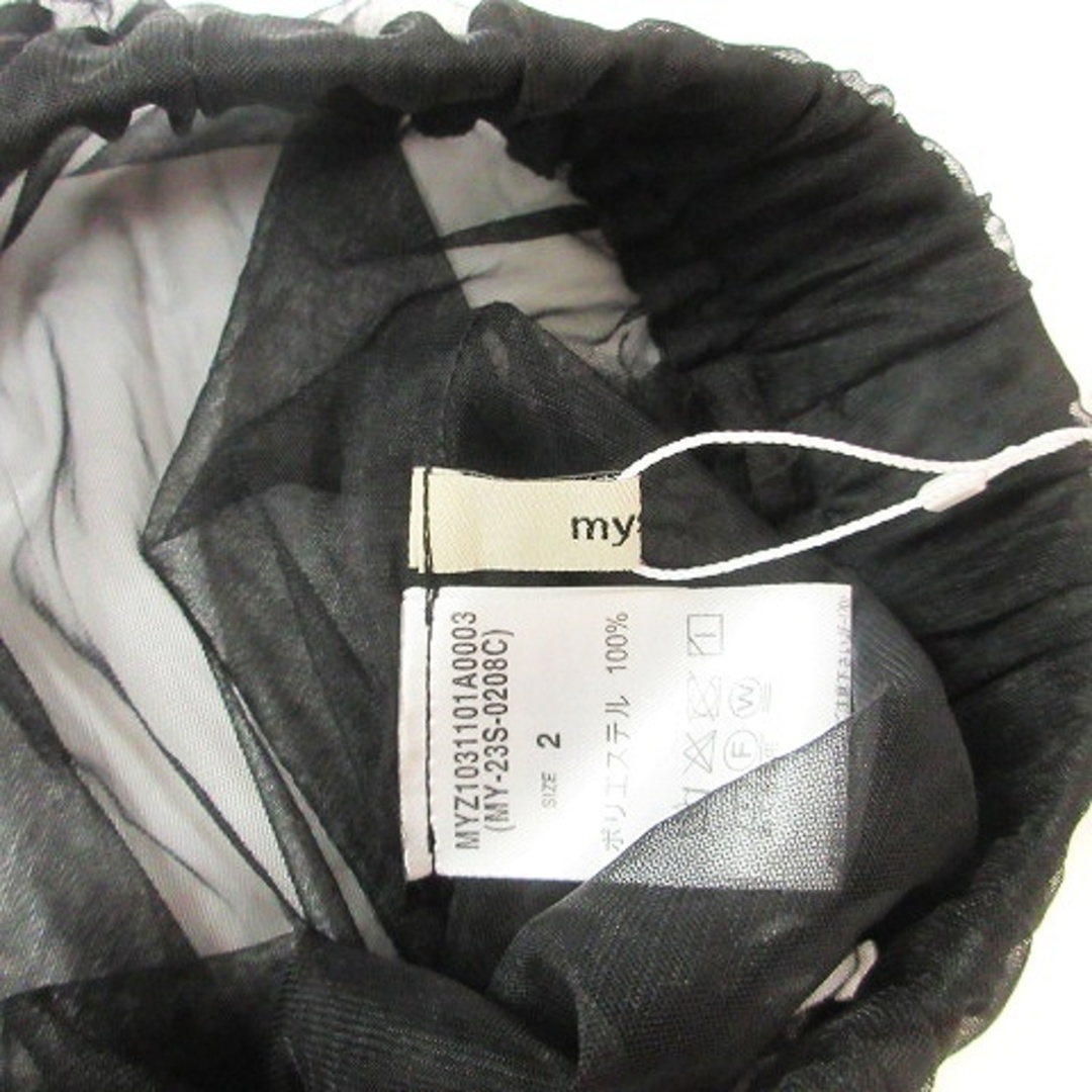 mystic(ミスティック)のミスティック タグ付き チュールティアードスカート シースルー シアー 黒 2 レディースのスカート(ロングスカート)の商品写真