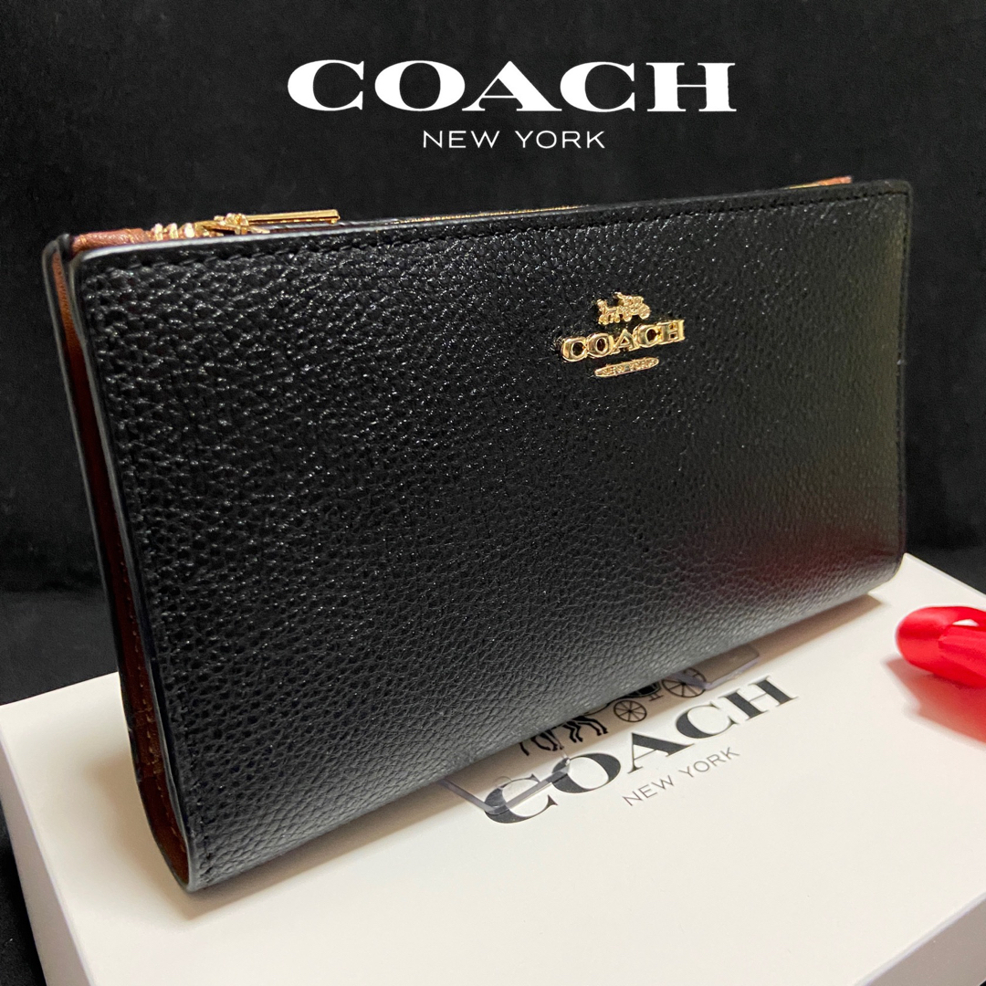 COACH(コーチ)のコーチ スリムで大容量 本革 おしゃれ長財布 ブラック 男女ギフト⭕️ メンズのファッション小物(長財布)の商品写真