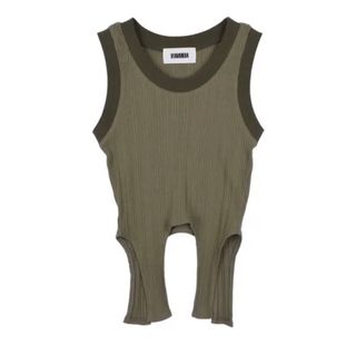 VIAVANDA DEFORMATION TANK / KHAKI タンクトップ(タンクトップ)