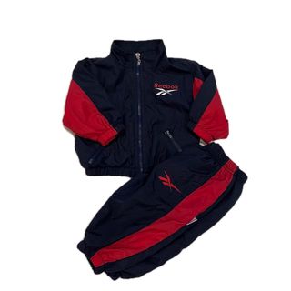 リーボック(Reebok)のReebok キッズセットアップ　ナイロン　ネイビー×レッド　12M(その他)