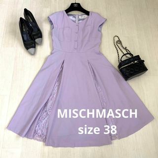 ミッシュマッシュ(MISCH MASCH)のMICHEL MASCH Aラインウエスト切り替えフレアワンピースsize M(ひざ丈ワンピース)