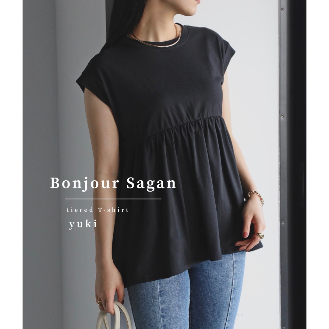 【新品/タグ付き】Bonjour Sagan ティアードTシャツ レディースのトップス(カットソー(半袖/袖なし))の商品写真