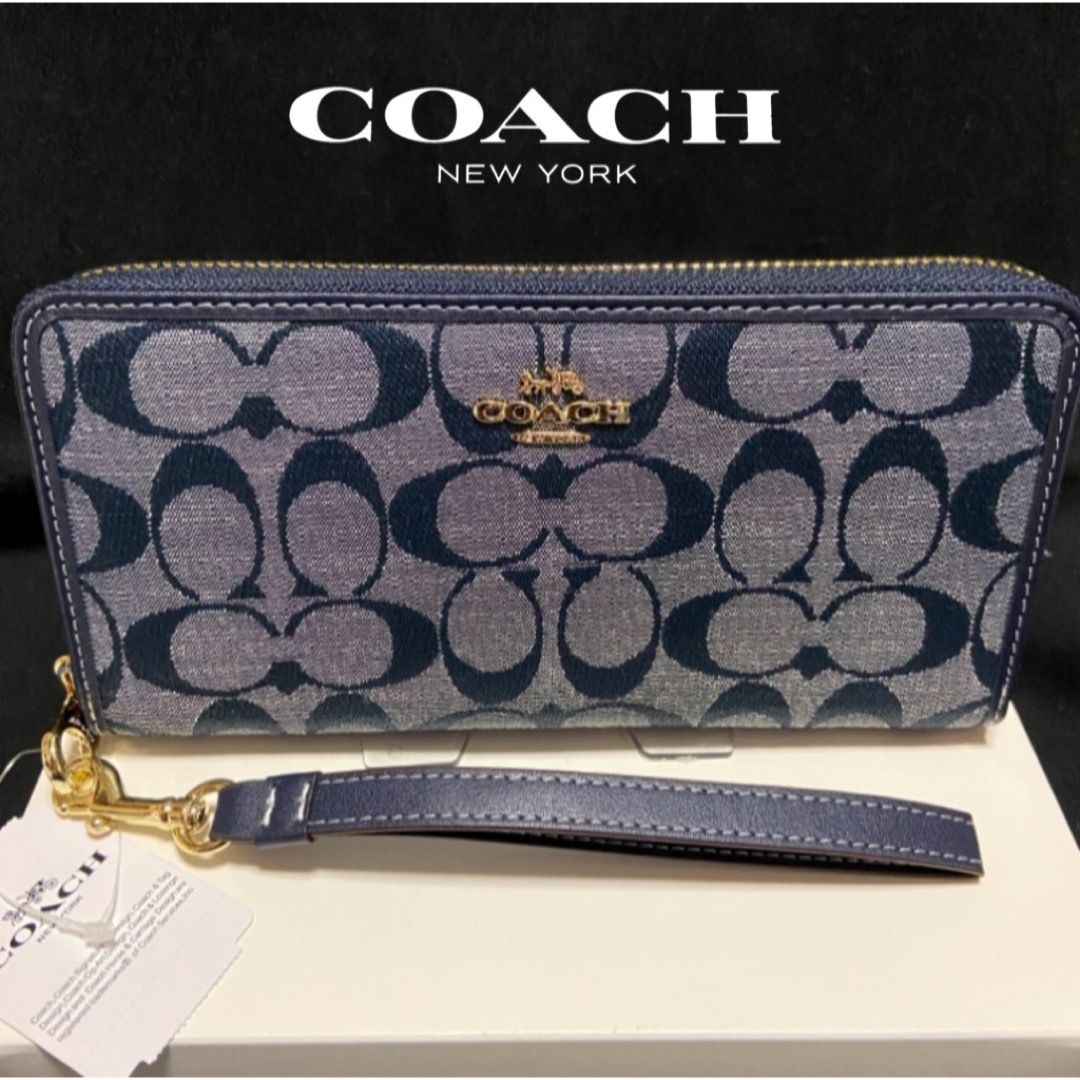 COACH - 削除前限定❗️コーチ 財布 人気のデニム シャンブレー