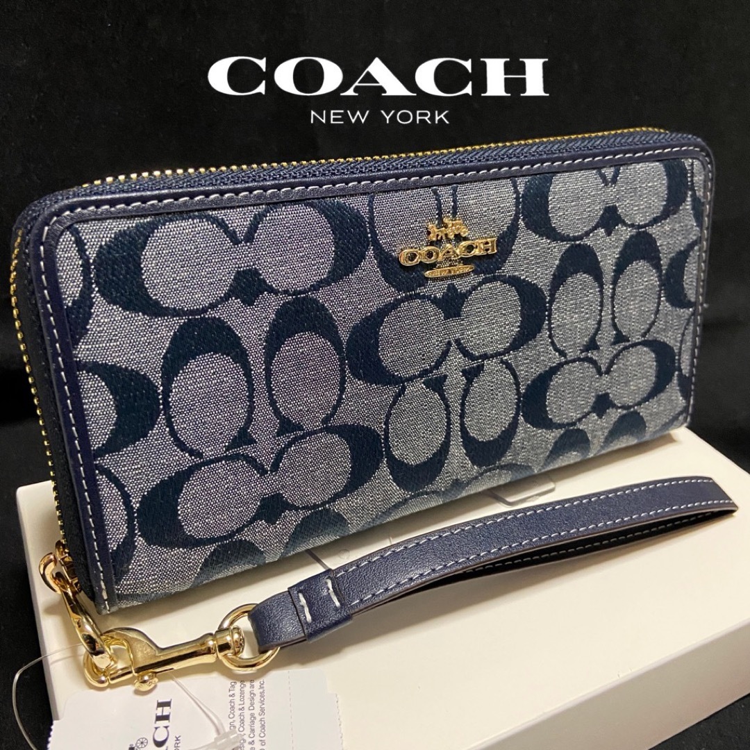 COACH - 削除前限定❗️コーチ 財布 人気のデニム シャンブレー