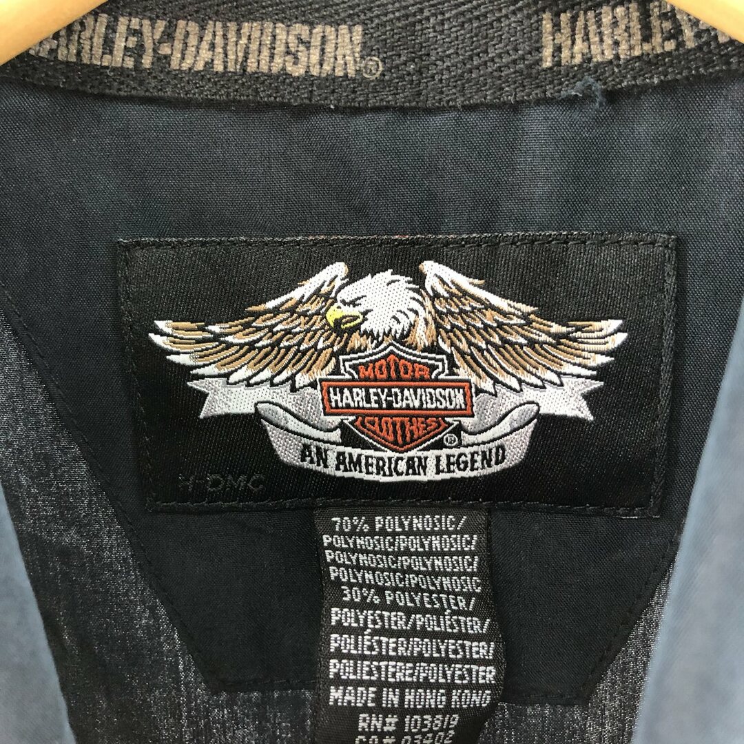 Harley Davidson(ハーレーダビッドソン)の古着 ハーレーダビッドソン Harley-Davidson バック刺繍 ツートン 半袖 ワークシャツ メンズM /eaa362003 メンズのトップス(シャツ)の商品写真