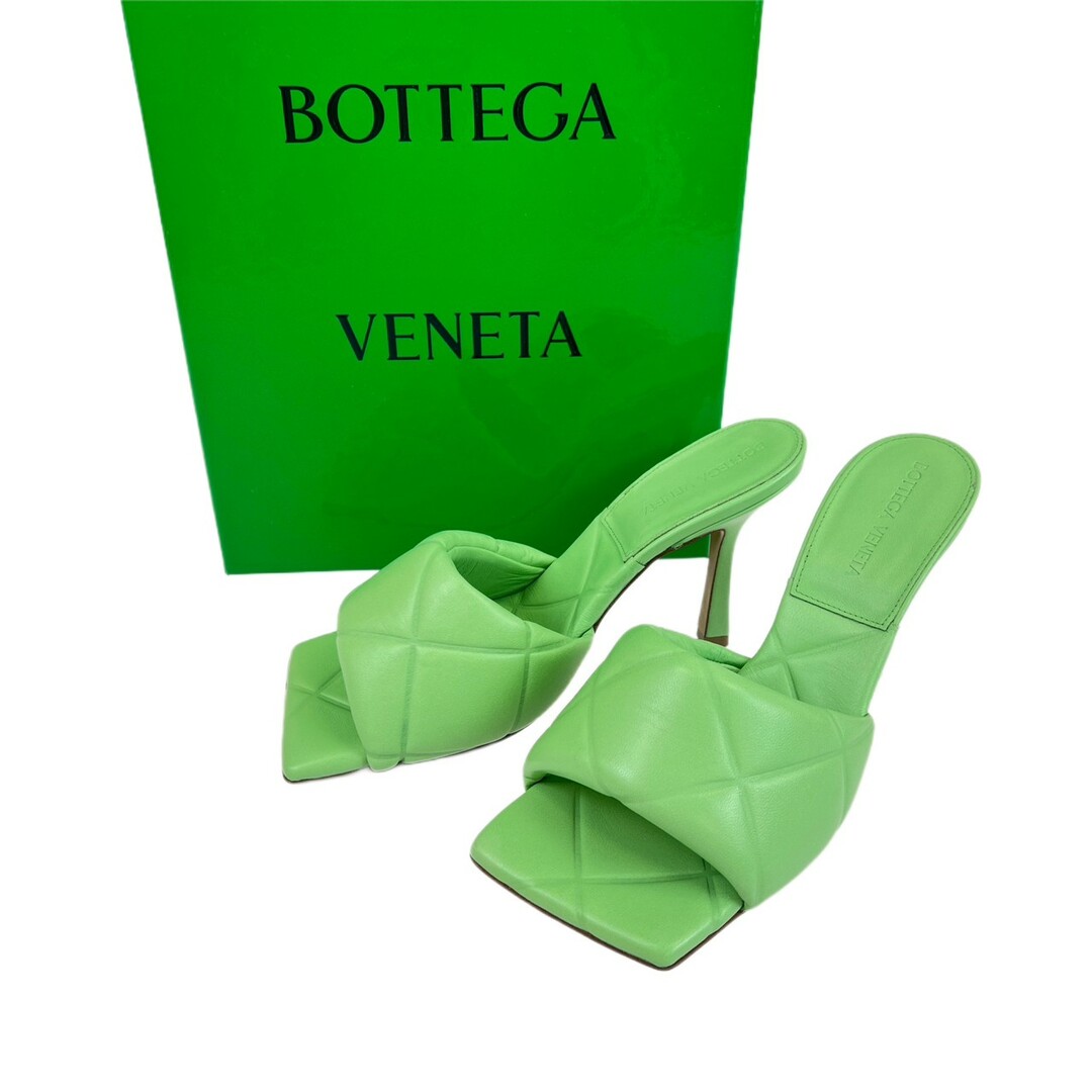 Bottega Veneta(ボッテガヴェネタ)の新品未使用 ボッテガヴェネタ リド ミュール ヒールサンダル グリーン レディースの靴/シューズ(サンダル)の商品写真