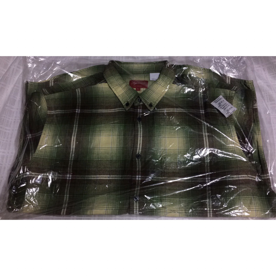 M 黒 supreme shadow plaid flannel shirt