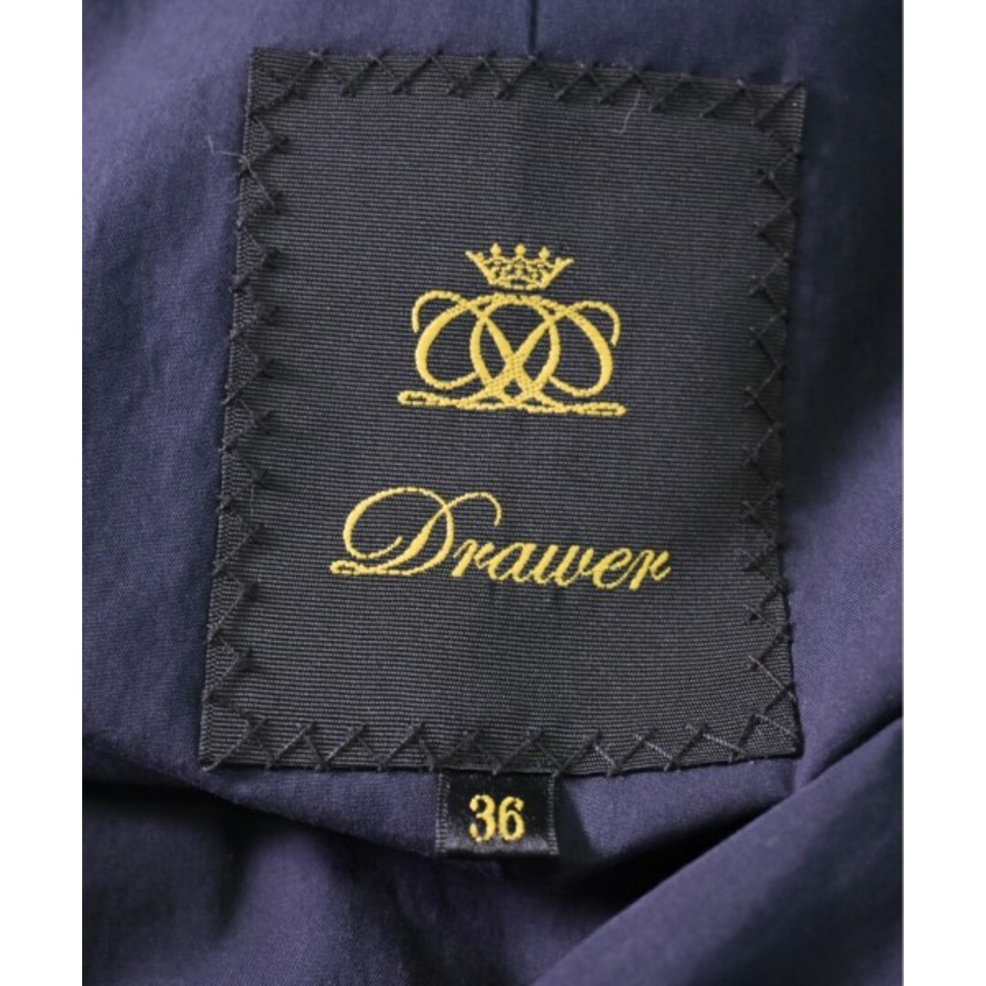 Drawer ドロワー ノーカラージャケット 36(S位) 紺 【古着】【中古】