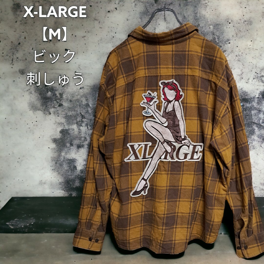 XLARGE X-LARGE PATCHED CHECK SHIRT/長袖シャツ/M/チェックの通販 by とし１２６'s shop｜ エクストララージならラクマ