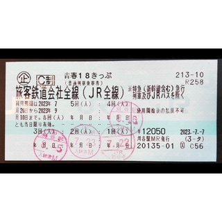 青春18きっぷ（１回分）(鉄道乗車券)