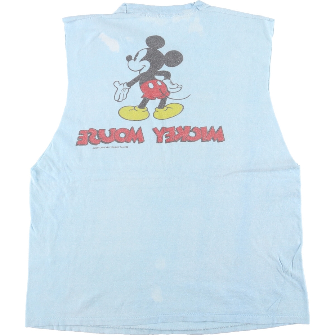 MICKEY MOUSE ミッキーマウス 両面プリント カットオフ ノースリーブ キャラクタープリントTシャツ メンズM /eaa364540 1