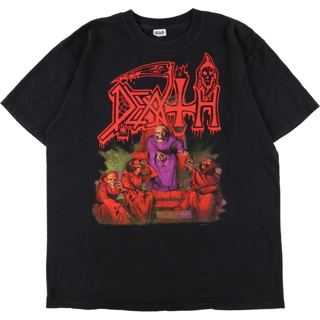 ブラック系黒色柄アンビル anvil DETH SCREAM BLOODY GORE スクリームブラッディゴア 両面プリント バンドTシャツ バンT メンズXL /eaa363975