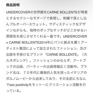 【希少】UNDERCOVER×CARNE BOLLENTE　コラボスウェット