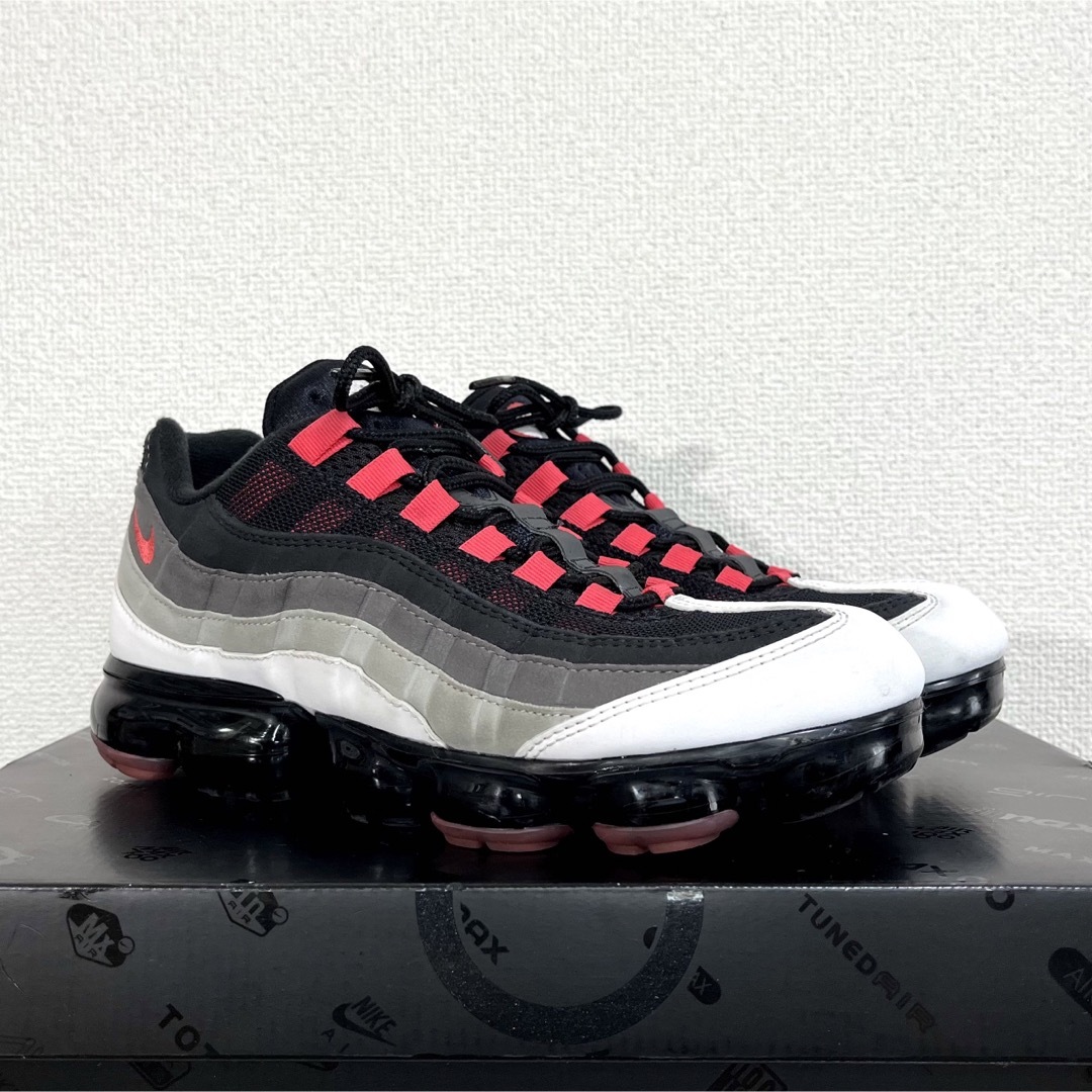 美品 完売 NIKE AIR VAPORMAX 95 ホットレッド 27cm