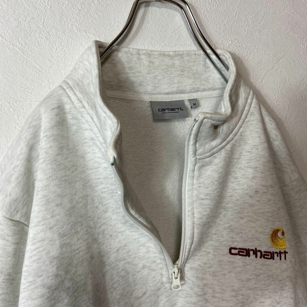 carhartt   人気ハーフジップ◎Carharttワンポイント刺繍ロゴ古着