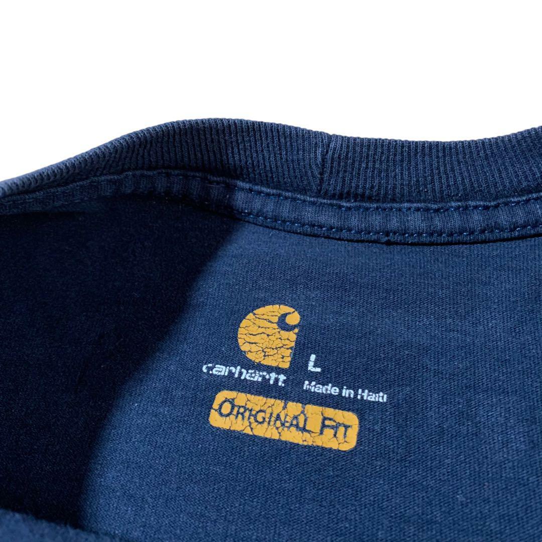 carhartt(カーハート)のCarhartt カーハート ネイビー ロンT サイドプリント古着シンプル メンズのトップス(Tシャツ/カットソー(七分/長袖))の商品写真