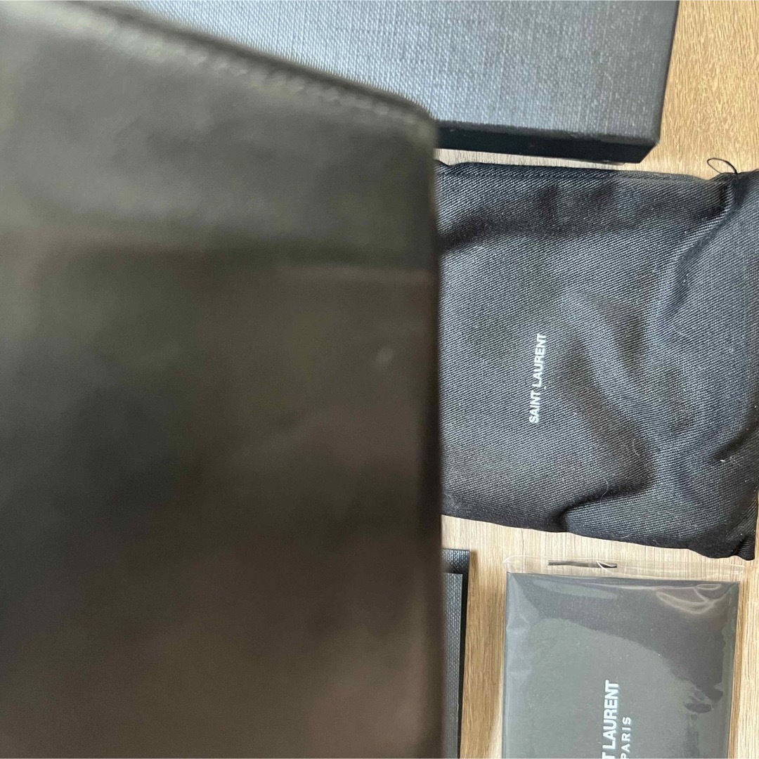 付属品完備】saint laurent 3つ折りタイニーウォレット YSLロゴ-