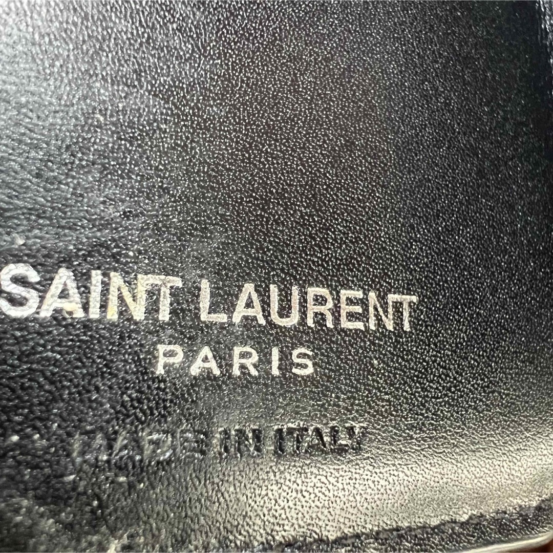 付属品完備】saint laurent 3つ折りタイニーウォレット YSLロゴ-